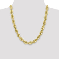 10K Yellow Gold 22" Diamond-Cut Rope Chain Necklace - 10mm Width