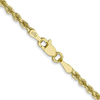 10K Yellow Gold 22" Diamond-Cut Rope Chain Necklace - 2.25mm Width