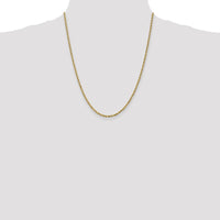 10K Yellow Gold 22" Diamond-Cut Rope Chain Necklace - 2.25mm Width