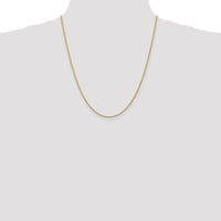 10K Yellow Gold 22" Diamond-Cut Rope Chain Necklace - 2mm Width, Lobster Clasp