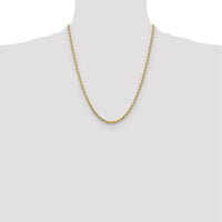 10K Yellow Gold 22" Diamond-cut Rope Chain Necklace - 3.25mm Width