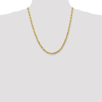 10K Yellow Gold 22" Diamond-Cut Rope Chain Necklace - 5mm Width