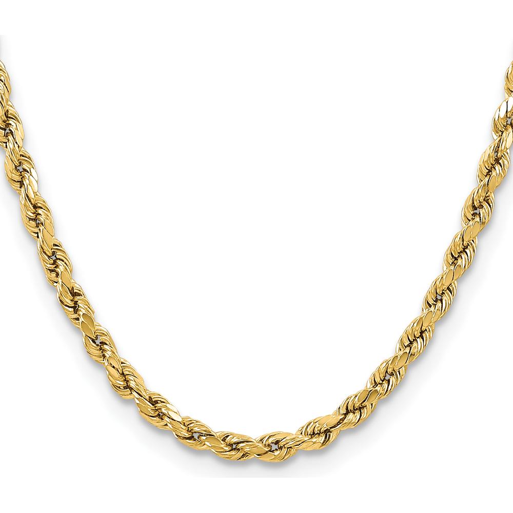 10K Yellow Gold 22" Diamond-Cut Semi-Solid Rope Chain - 5.5mm Width