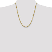 10K Yellow Gold 22" Diamond-Cut Semi-Solid Rope Chain - 5.5mm Width