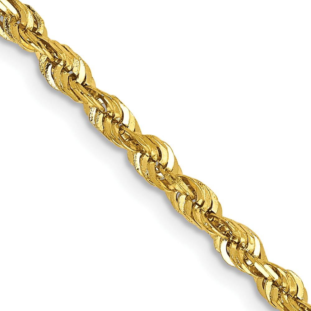10K Yellow Gold 22" Extra-Light Diamond-Cut Rope Chain - 2.75mm Width