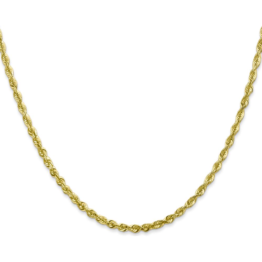 10K Yellow Gold 22" Extra-Light Diamond-Cut Rope Chain - 2.75mm Width
