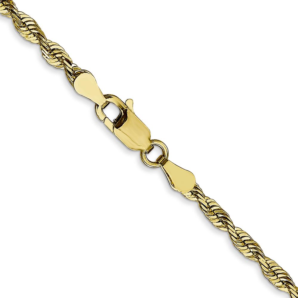 10K Yellow Gold 22" Extra-Light Diamond-Cut Rope Chain - 2.75mm Width