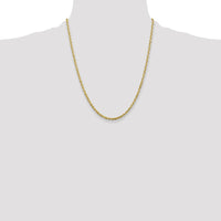 10K Yellow Gold 22" Extra-Light Diamond-Cut Rope Chain - 2.75mm Width