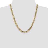 10K Yellow Gold 22" Flat Beveled Curb Chain - 6.75mm Width