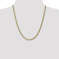 10K Yellow Gold 22" Flat Beveled Curb Chain Necklace - 3.9mm Width