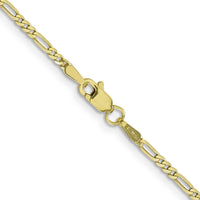 10K Yellow Gold 22" Flat Figaro Chain with Polished Finish