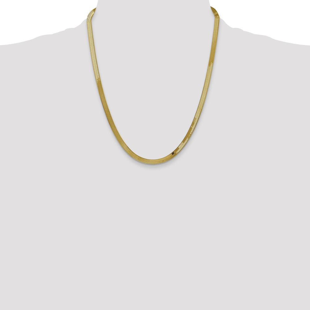 10K Yellow Gold 22" Herringbone Chain - 4mm Width Polished Finish