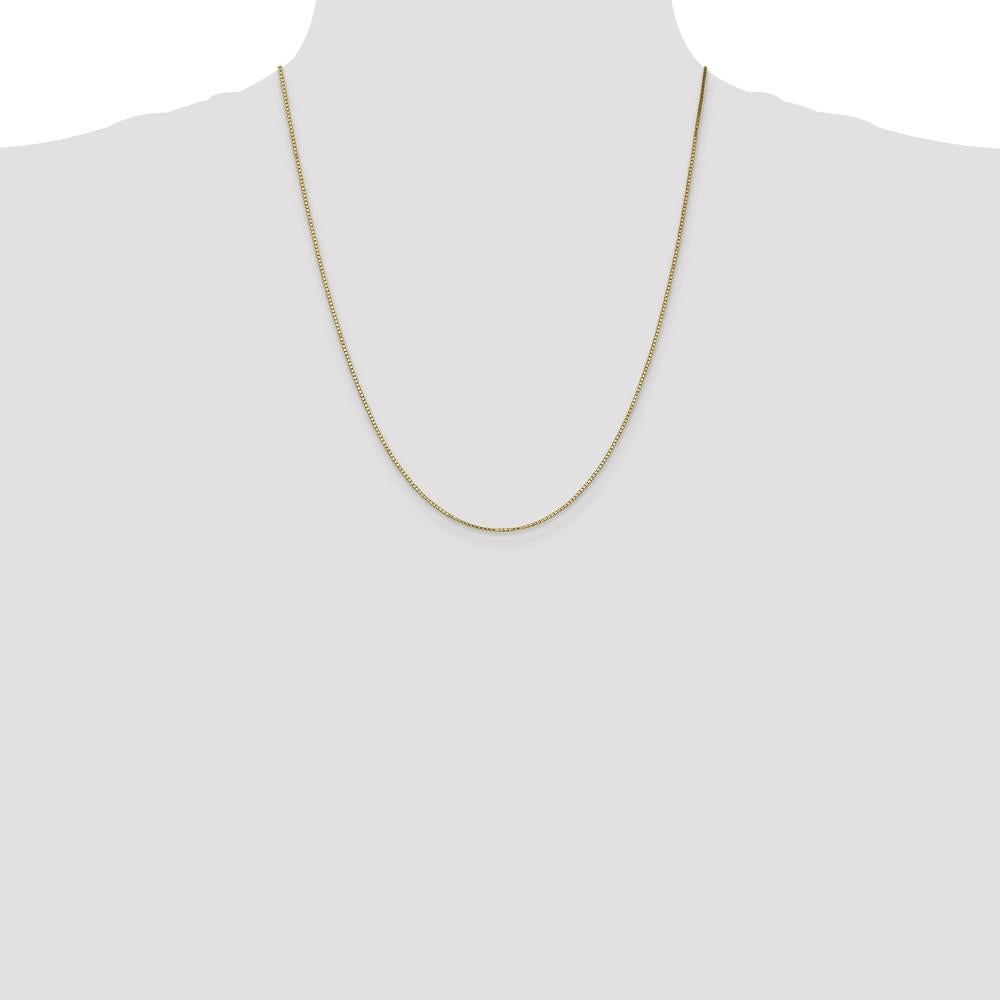 10K Yellow Gold 22" Polished Box Chain Necklace - 1.1mm Width
