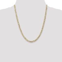 10K Yellow Gold 22" Polished Concave Open Figaro Chain - 4.5mm Width