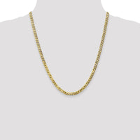 10K Yellow Gold 22" Polished Flat Beveled Curb Chain - 4.75mm Width