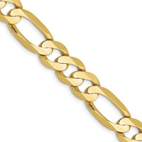 10K Yellow Gold 22" Polished Open Figaro Chain Necklace - 8.75mm Links