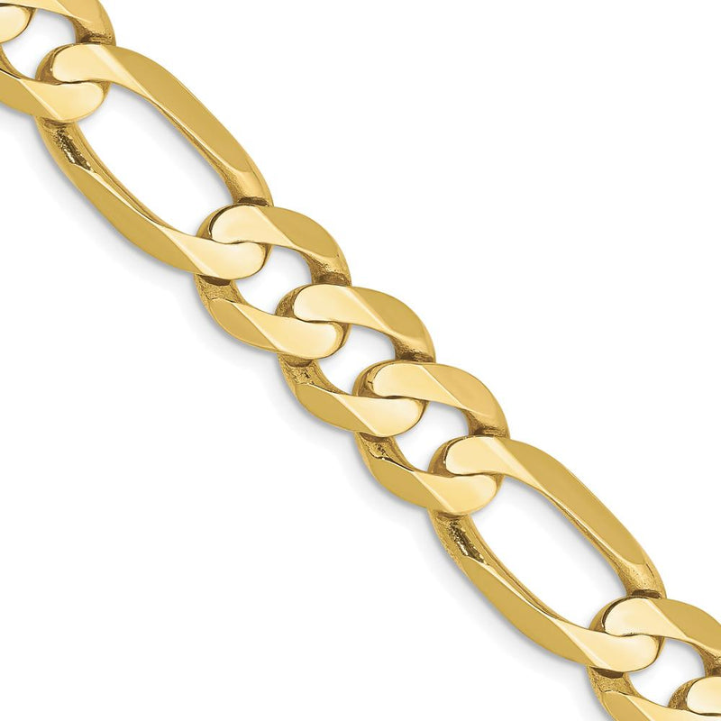 10K Yellow Gold 22" Polished Open Figaro Chain Necklace - 8.75mm Links