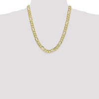 10K Yellow Gold 22" Polished Open Figaro Chain Necklace - 8.75mm Links