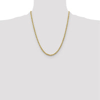10K Yellow Gold 22" Rope Chain Necklace with Diamond-Cut Finish - 3.75mm Width