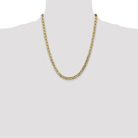 10K Yellow Gold 22" Semi-Solid Anchor Chain - 5.5mm Width