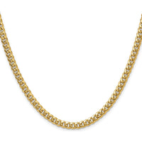 10K Yellow Gold 22" Semi-Solid Cuban Chain Necklace
