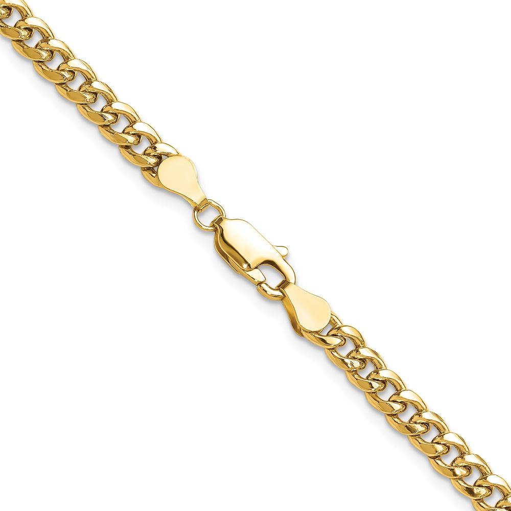 10K Yellow Gold 22" Semi-Solid Cuban Chain Necklace