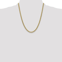10K Yellow Gold 22" Semi-Solid Cuban Chain Necklace