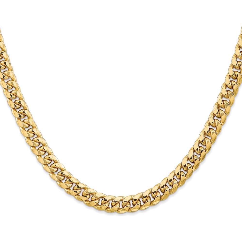 10K Yellow Gold 22" Semi-Solid Miami Cuban Chain - 6.75mm Width