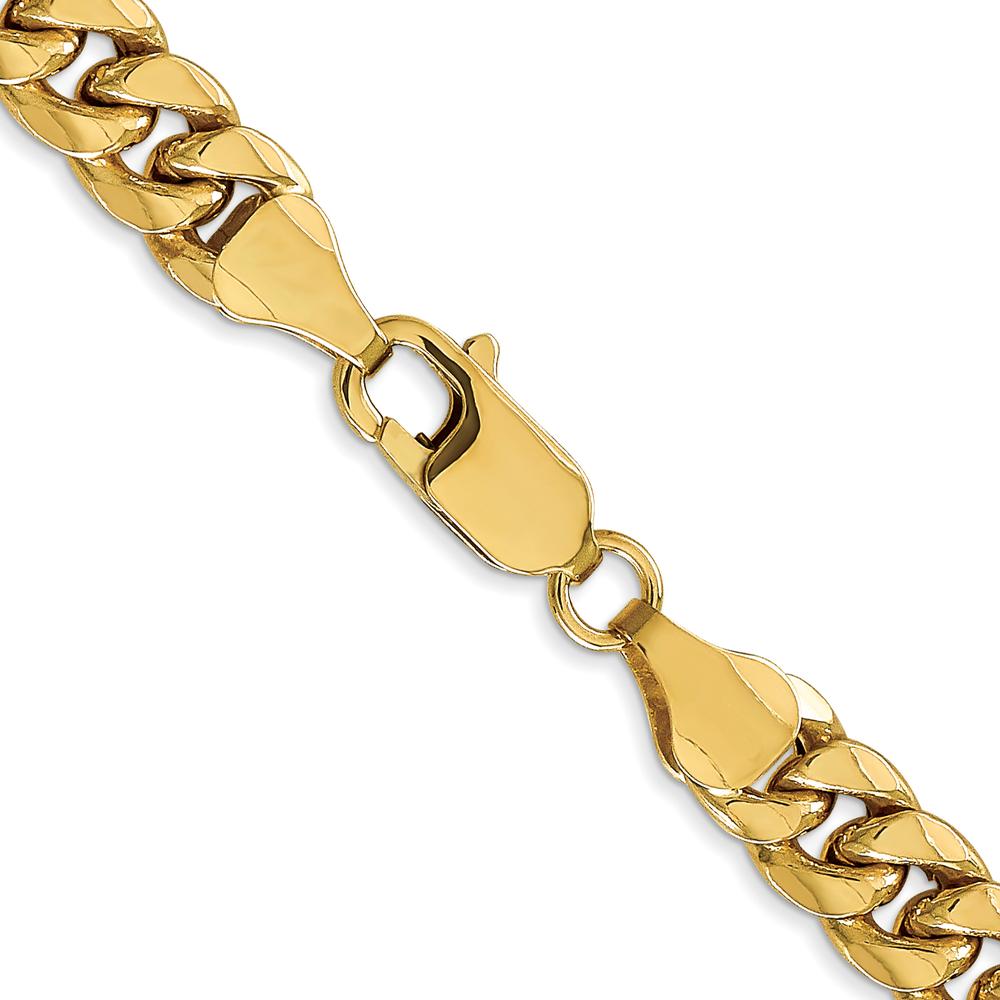 10K Yellow Gold 22" Semi-Solid Miami Cuban Chain - 6.75mm Width
