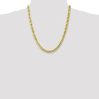 10K Yellow Gold 22" Semi-Solid Miami Cuban Chain - 6.75mm Width