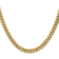 10K Yellow Gold 22" Semi-Solid Miami Cuban Chain - 7.3mm Width