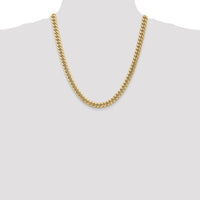 10K Yellow Gold 22" Semi-Solid Miami Cuban Chain - 7.3mm Width