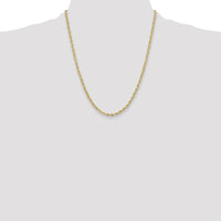 10K Yellow Gold 22" Semi-Solid Rope Chain Necklace - 3.5mm Width