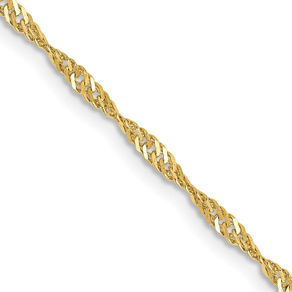 10K Yellow Gold 22" Singapore Chain Necklace - 1.7mm Width