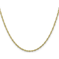10K Yellow Gold 22" Singapore Chain Necklace - 1.7mm Width