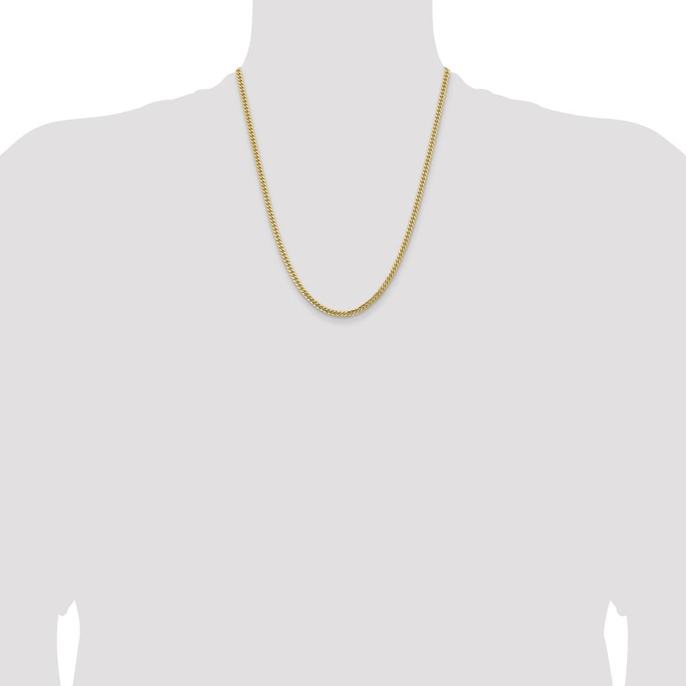10K Yellow Gold 22" Solid Miami Cuban Chain - 3.5mm Width