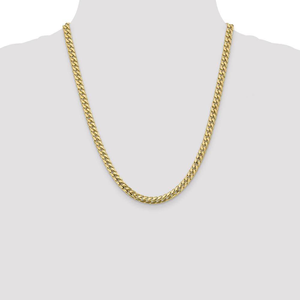 10K Yellow Gold 22" Solid Miami Cuban Chain - 5.5mm Width