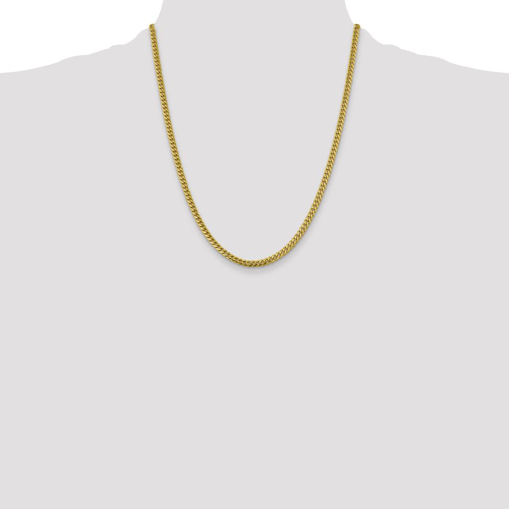 10K Yellow Gold 22" Solid Miami Cuban Link Chain - 4.25mm Width