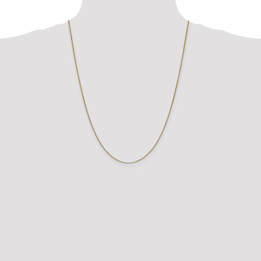 10K Yellow Gold 24" 0.9mm Box Chain Necklace with Lobster Clasp