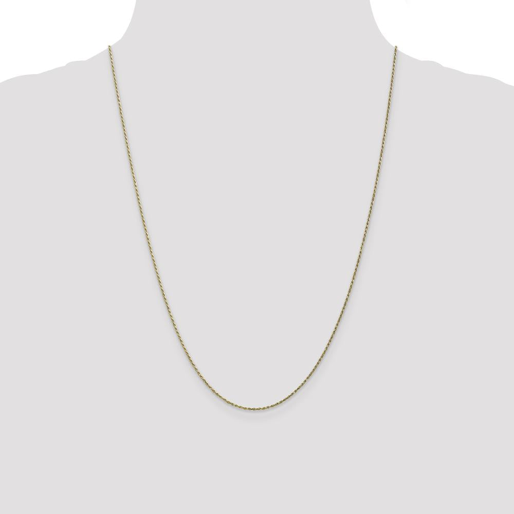 10K Yellow Gold 24" 1.15mm Diamond-Cut Rope Chain with Lobster Clasp