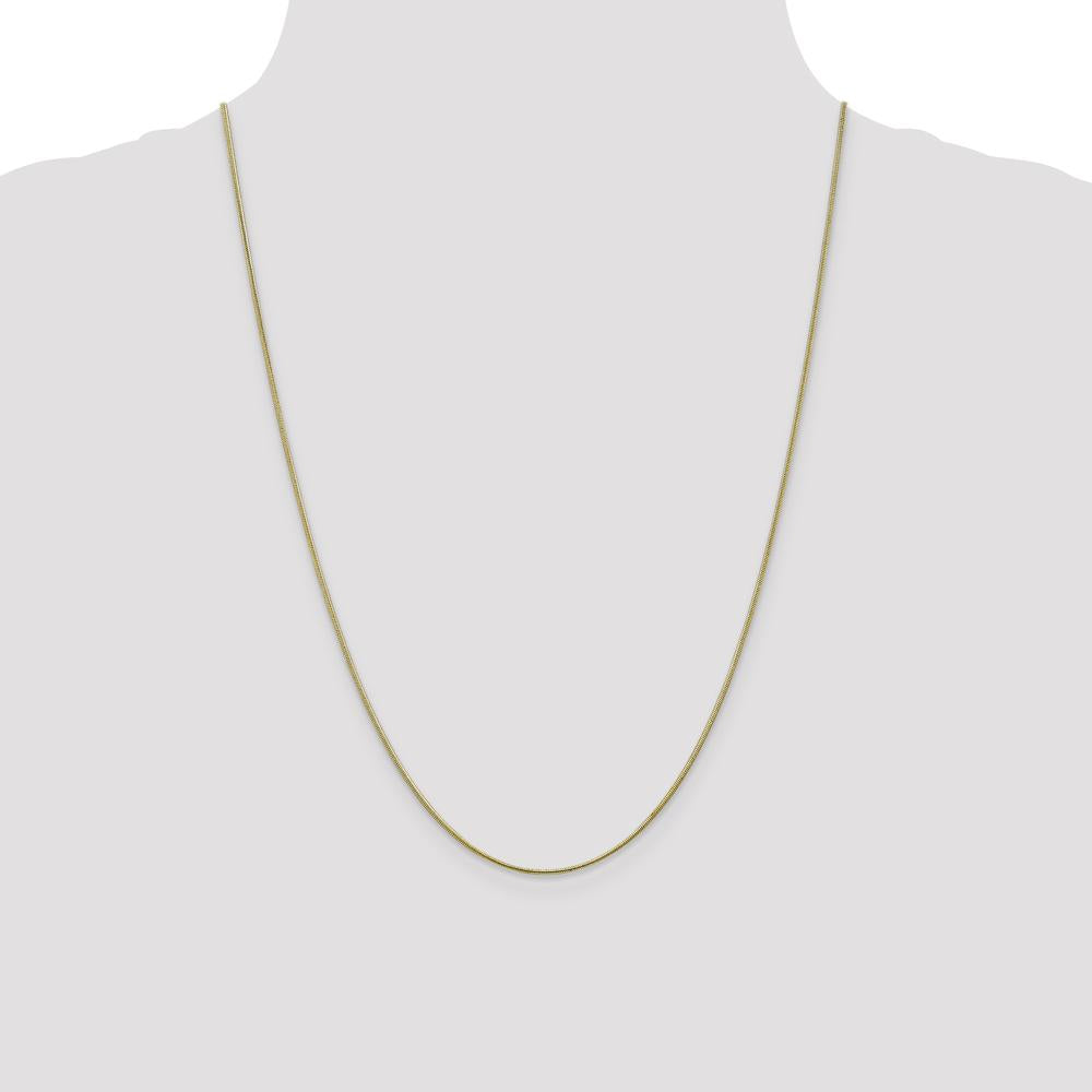 10K Yellow Gold 24" 1.1mm Round Snake Chain Necklace with Polished Finish