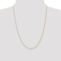 10K Yellow Gold 24" 1.35mm Solid Cable Rope Chain with Polished Finish
