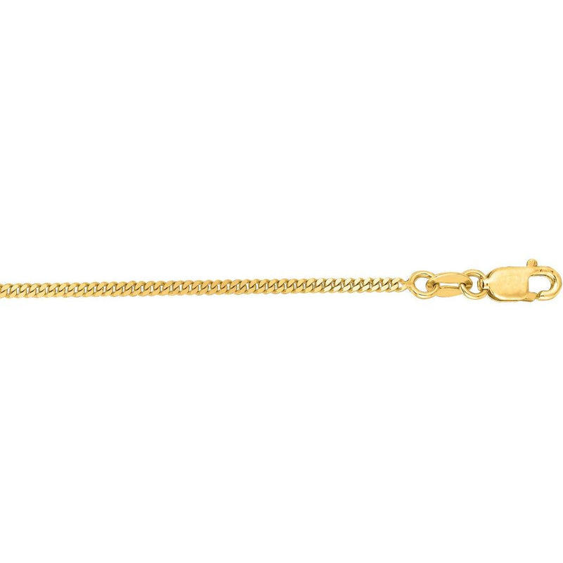 10K Yellow Gold 24" 1.4mm Diamond-Cut Gourmette Chain Necklace with Lobster Clasp by Orozza Fine Jewelry