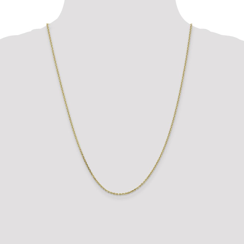 10K Yellow Gold 24" 1.65mm Diamond-Cut Cable Chain Necklace