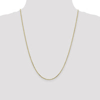 10K Yellow Gold 24" 1.8mm Diamond-Cut Round Open Link Cable Chain