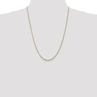 10K Yellow Gold 24" 1.8mm Extra-Light Diamond-Cut Rope Chain