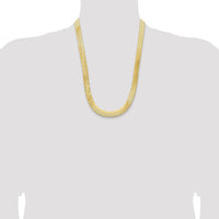10K Yellow Gold 24" 10mm Herringbone Chain Necklace - Polished Finish