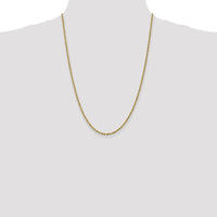 10K Yellow Gold 24" 2.25mm Diamond-Cut Rope Chain with Lobster Clasp