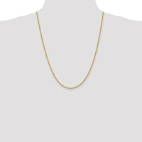 10K Yellow Gold 24" 2.25mm Rope Chain Necklace with Polished Finish