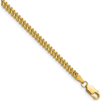 10K Yellow Gold 24" 2.3mm Franco Chain Necklace with Lobster Clasp